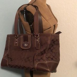 Coach Hampton Tattersall Tote Bag